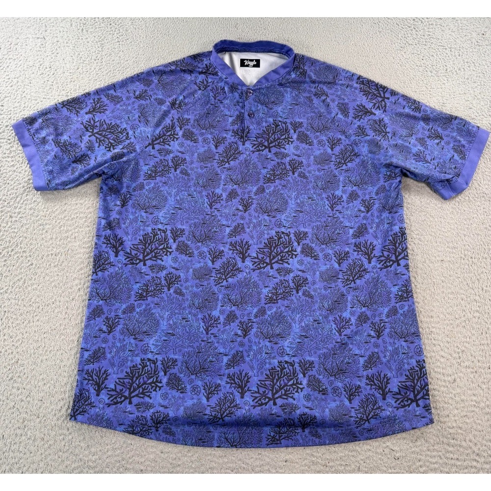 Waggle Polo Shirt Men's XL Purple Relief Reef Short Sleeve Blade Collar Golf